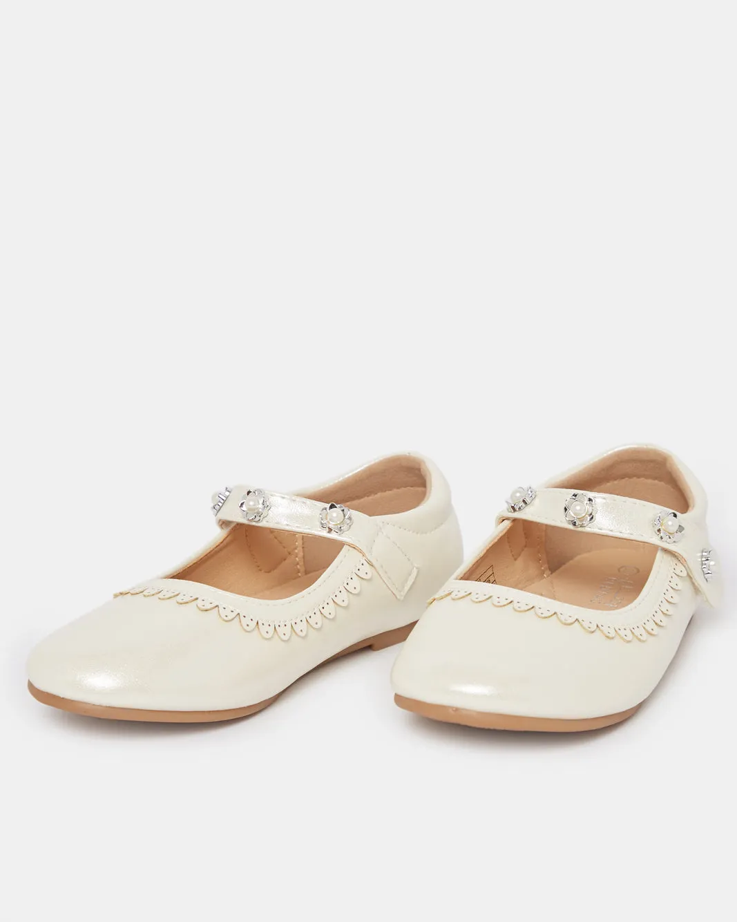 Girls White Pearl Ballerina sold by Redtag product image thumbnail 3