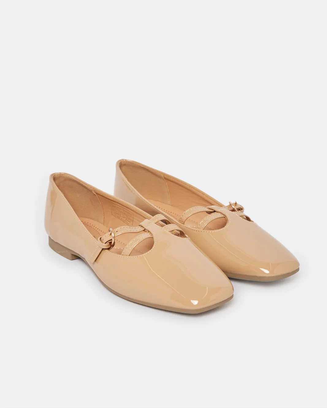Women Beige Buckle Trim Ballerina sold by Redtag product image thumbnail 2