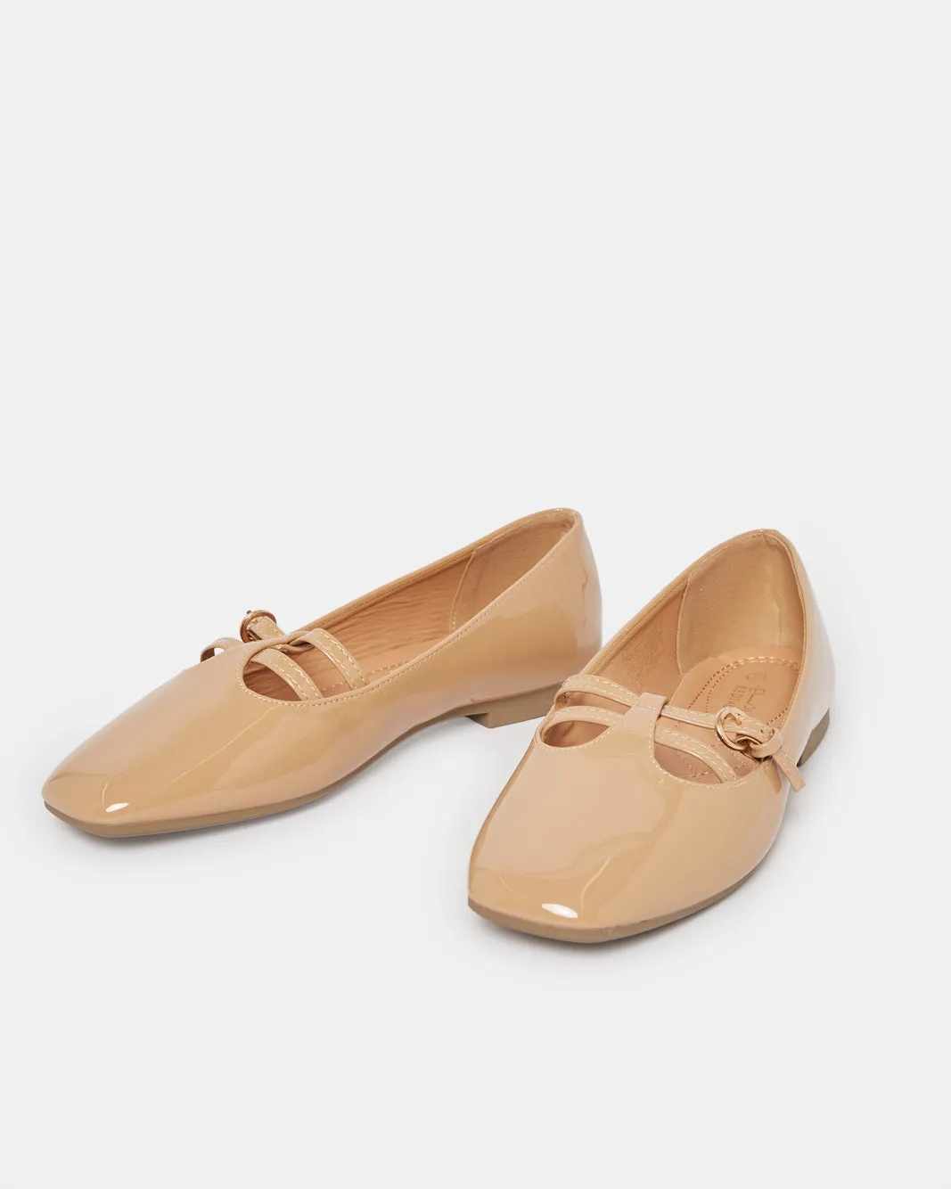 Women Beige Buckle Trim Ballerina sold by Redtag product image thumbnail 3