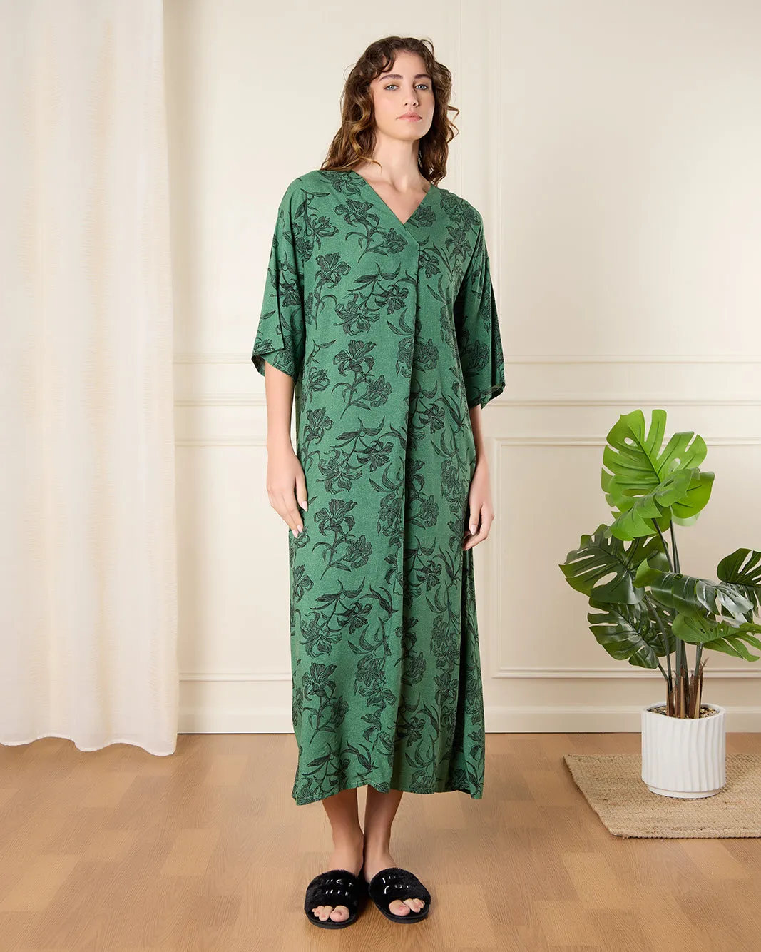 Women Green Printed Nightgown sold by Redtag product image thumbnail 4