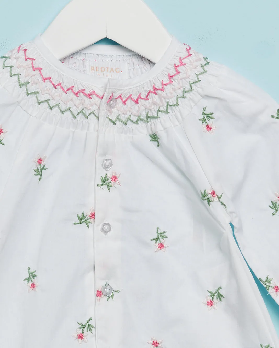 Infant Girls White Embroidered Blouse sold by Redtag product image thumbnail 2