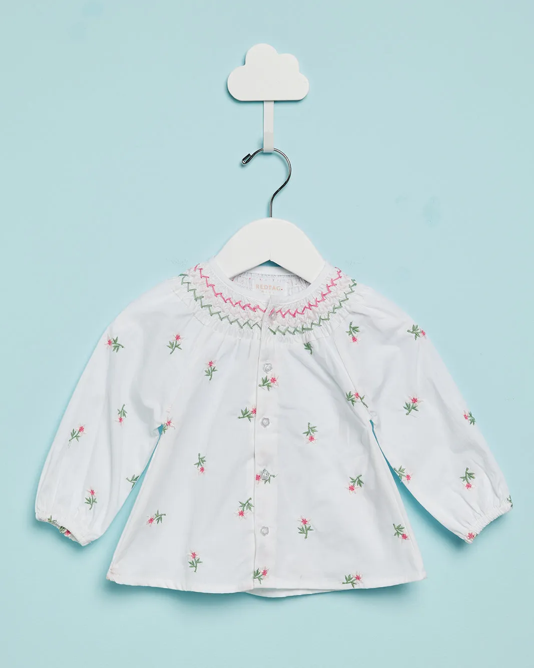 Infant Girls White Embroidered Blouse sold by Redtag