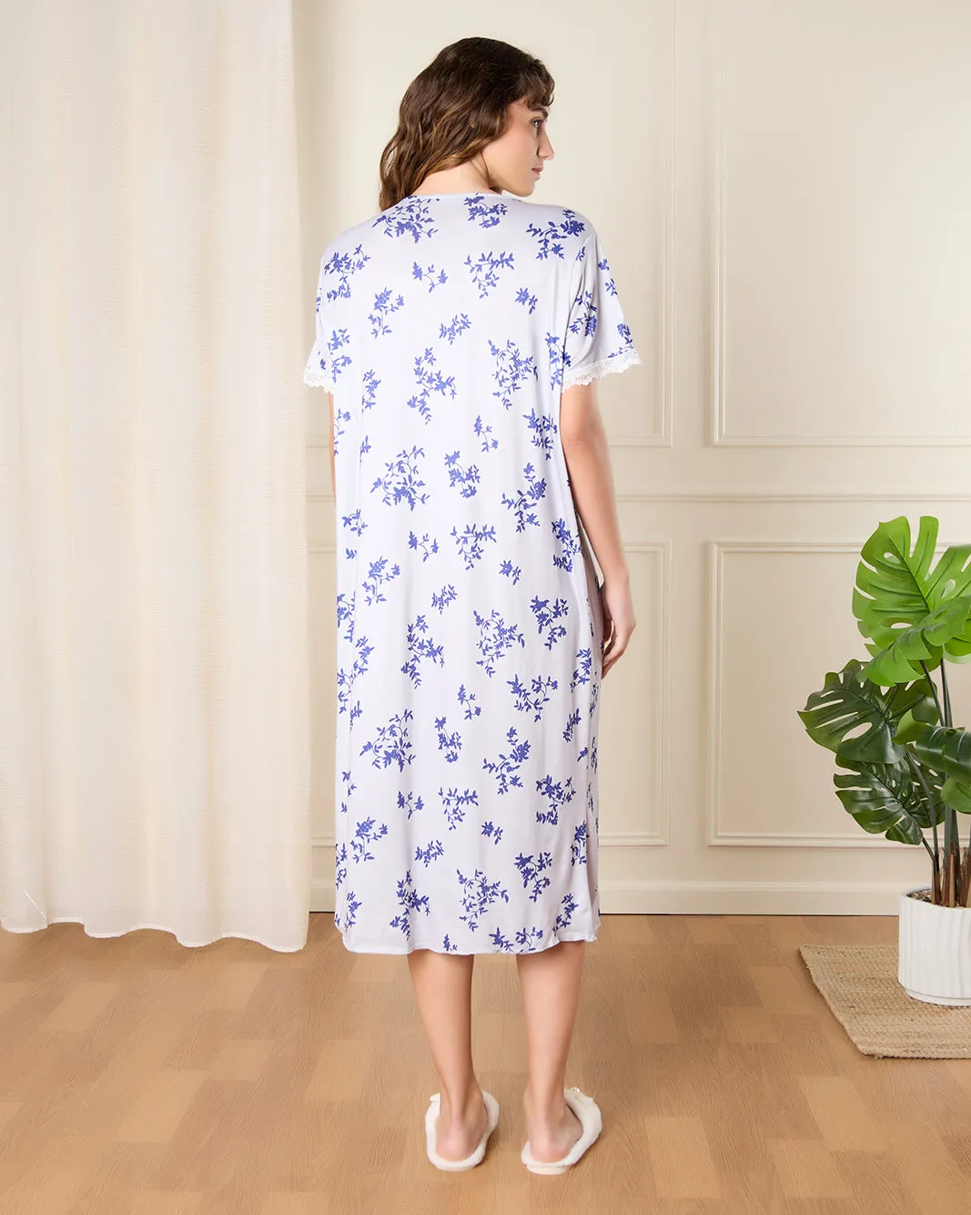 Women Purple Printed Nightgown sold by Redtag product image thumbnail 3