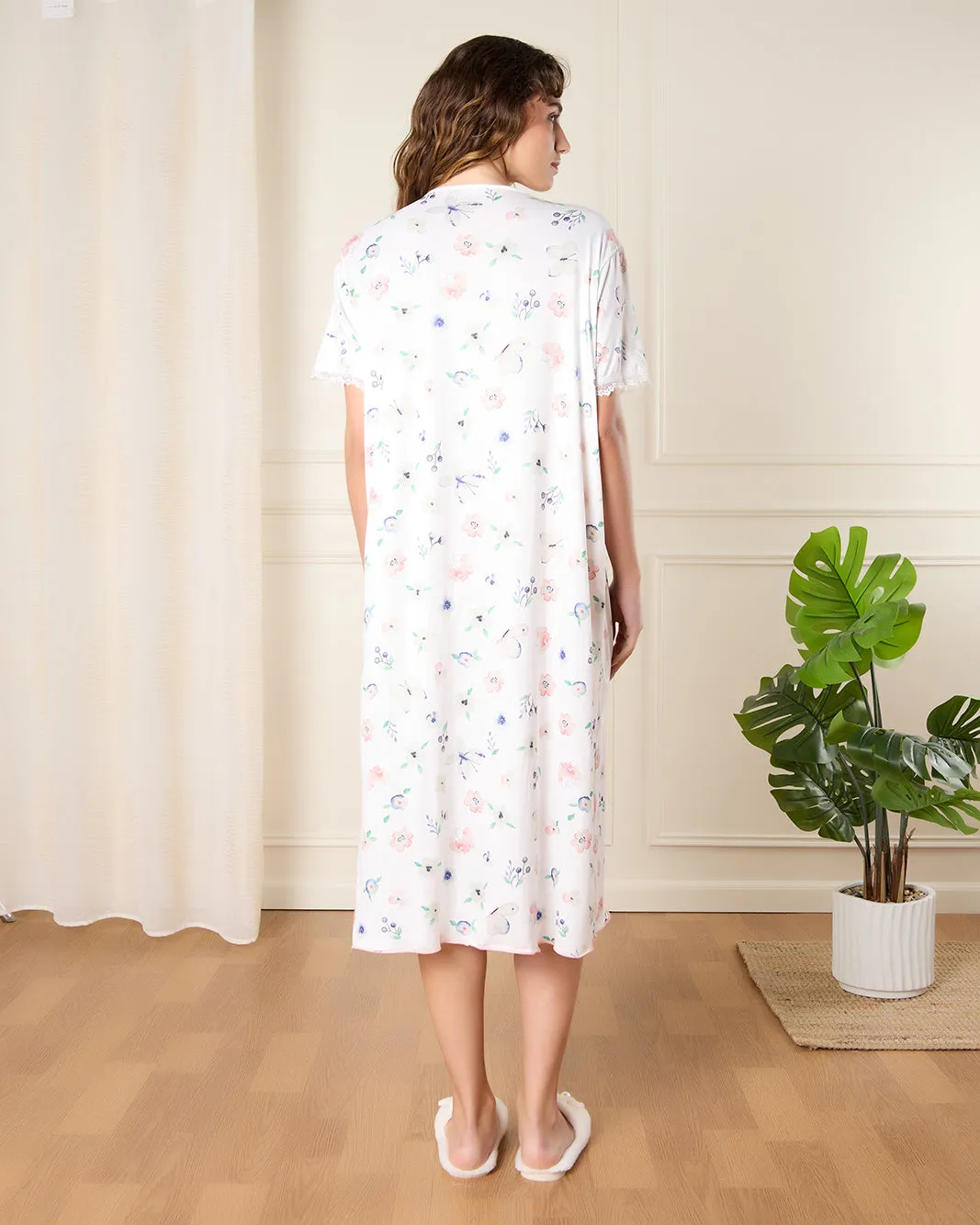 Women White Printed Nightgown sold by Redtag product image thumbnail 3