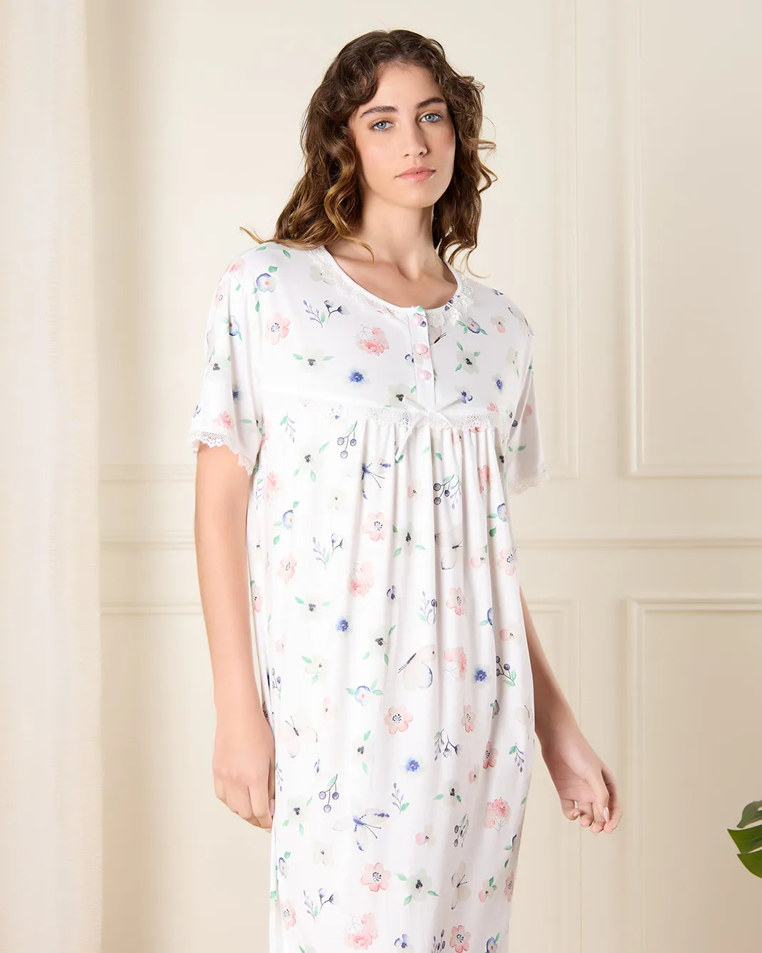 Women White Printed Nightgown sold by Redtag product image thumbnail 2