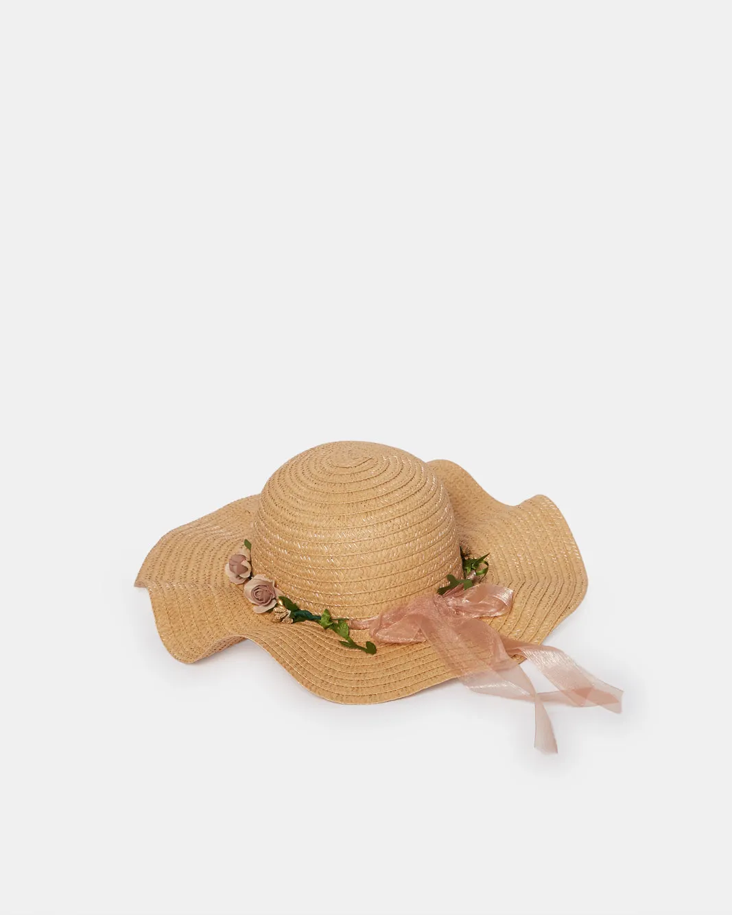 Women Beige Embellished Hat With Flower sold by Redtag product image thumbnail 2