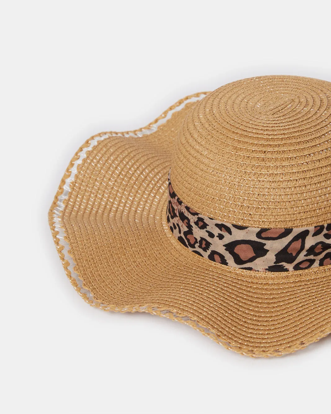 Women Beige Embellished Hat With Animal Print Scarf sold by Redtag product image thumbnail 3