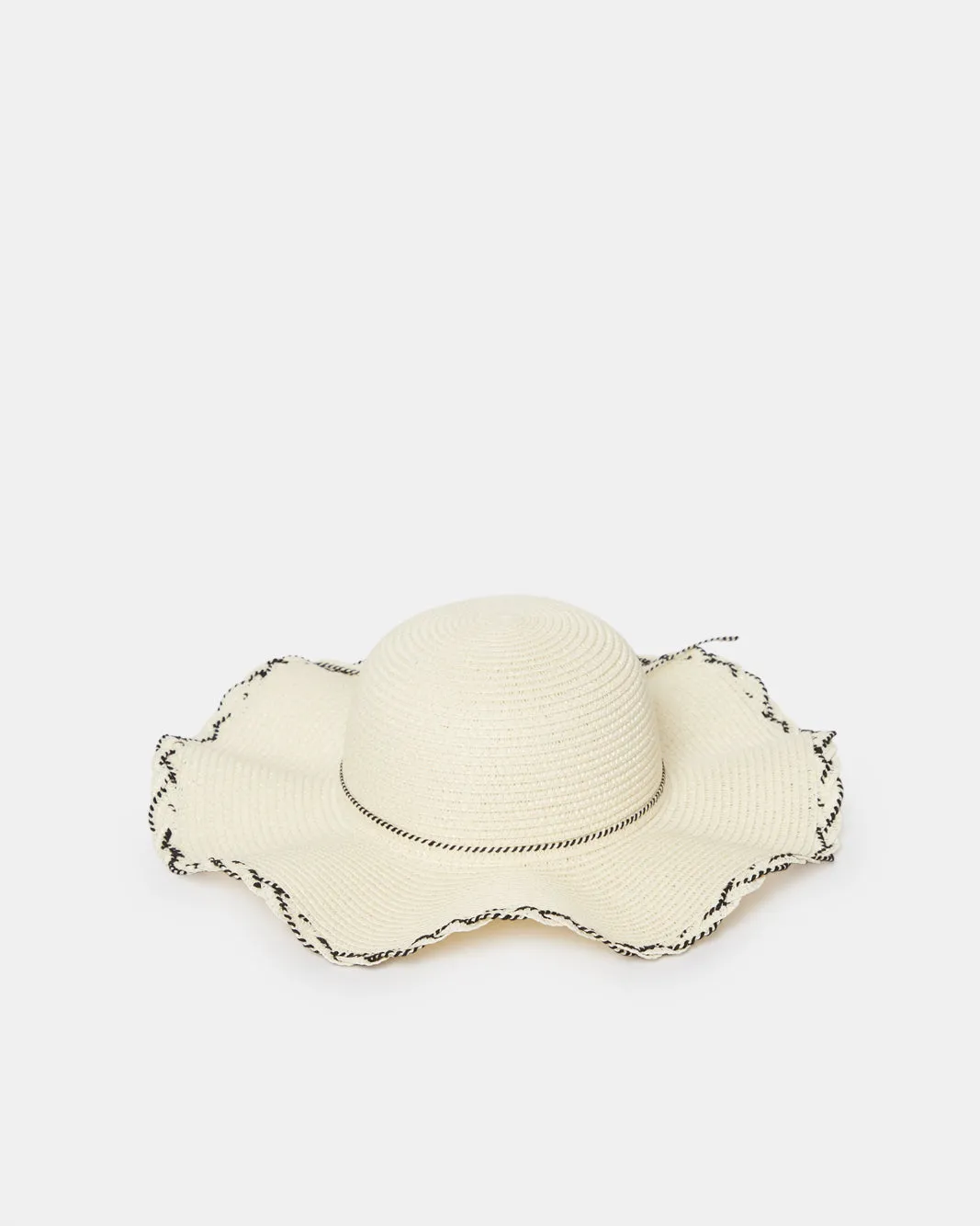 Women Beige Embellished Hat With Crochet Detail sold by Redtag