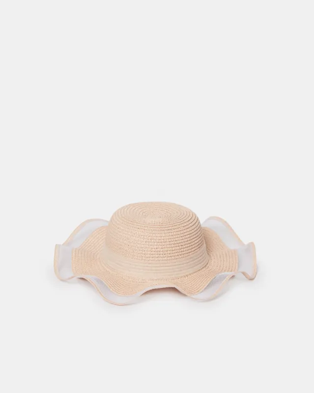 Girls Pink Embellished Hat With Floral sold by Redtag