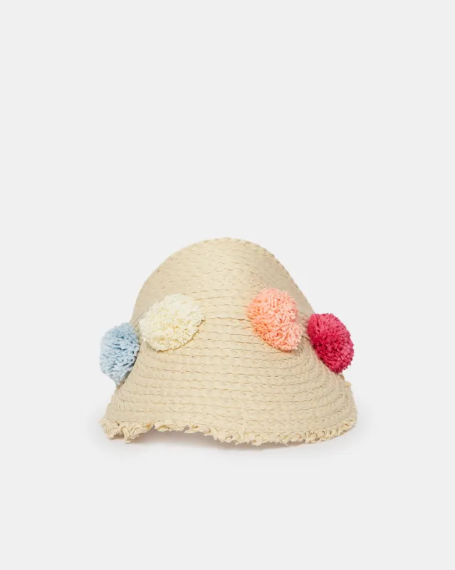Girls Beige Embellished Hat sold by Redtag