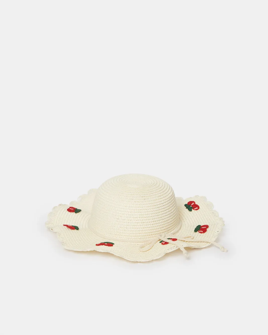 Girls White Cherry Embellishment Hat sold by Redtag product image thumbnail 2