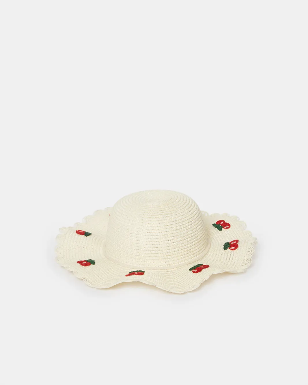 Girls White Cherry Embellishment Hat sold by Redtag