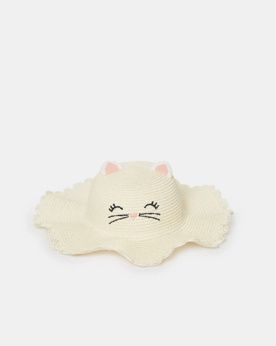 Girls Beige Cat Embellishment Hat sold by Redtag