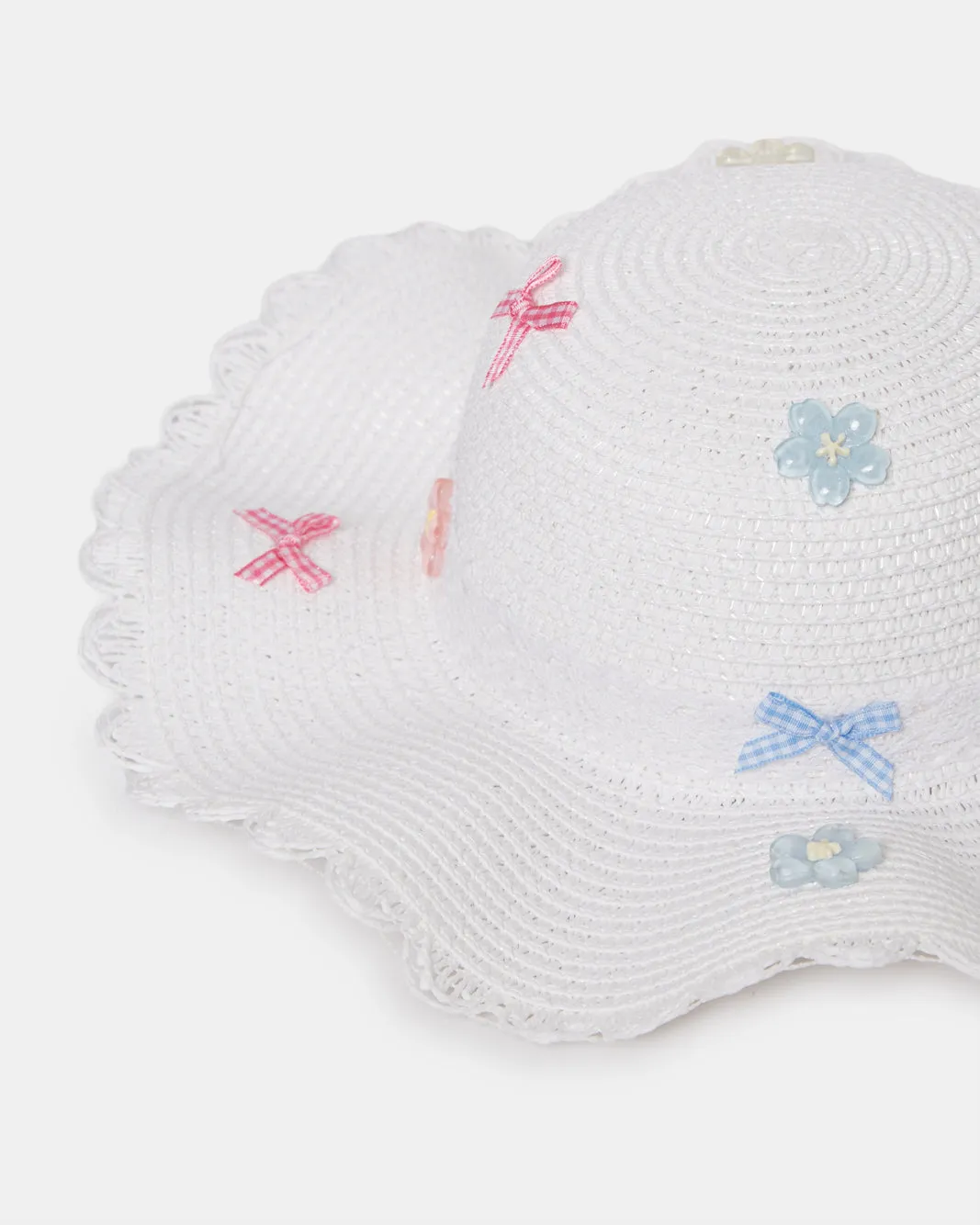 Girls White Bows Embellished Hat sold by Redtag product image thumbnail 3