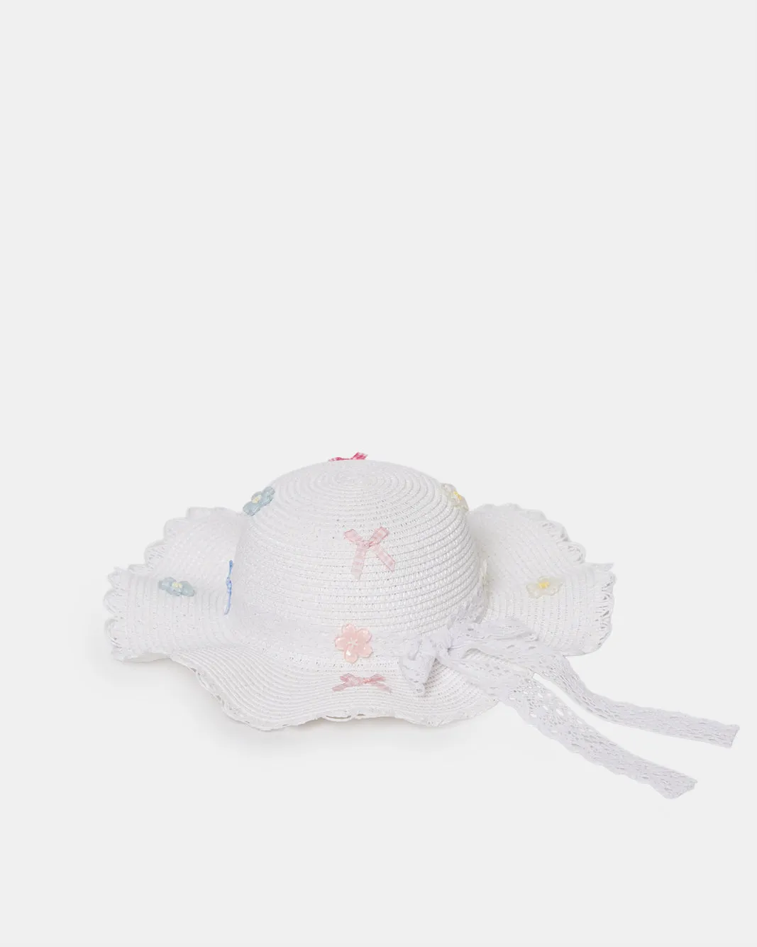 Girls White Bows Embellished Hat sold by Redtag product image thumbnail 2