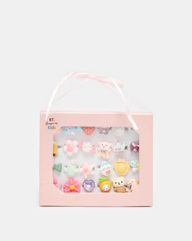 Girls Assorted Embellished Ring Set (Pack of 24) sold by Redtag