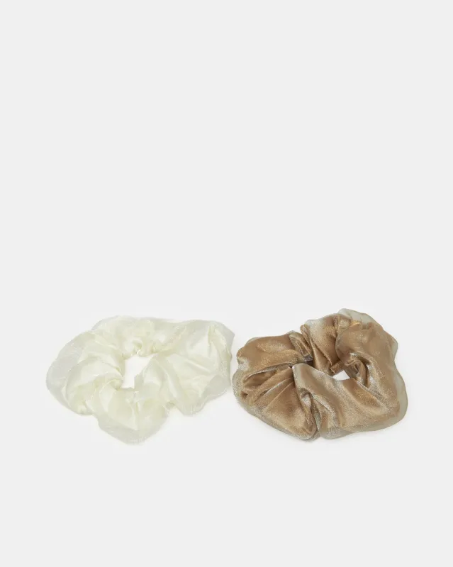 Women Cream And Beige Scrunchy Set (2 Piece) sold by Redtag
