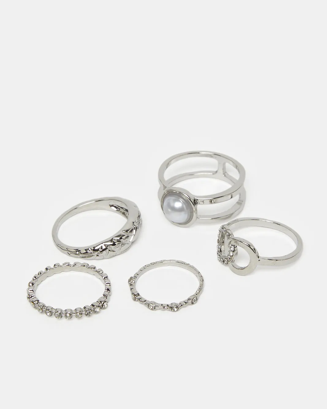 Women Silver Embellished Ring Set (Pack of 5) sold by Redtag product image thumbnail 3