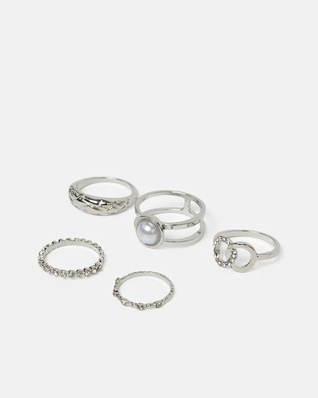 Women Silver Embellished Ring Set (Pack of 5) sold by Redtag product image thumbnail 2
