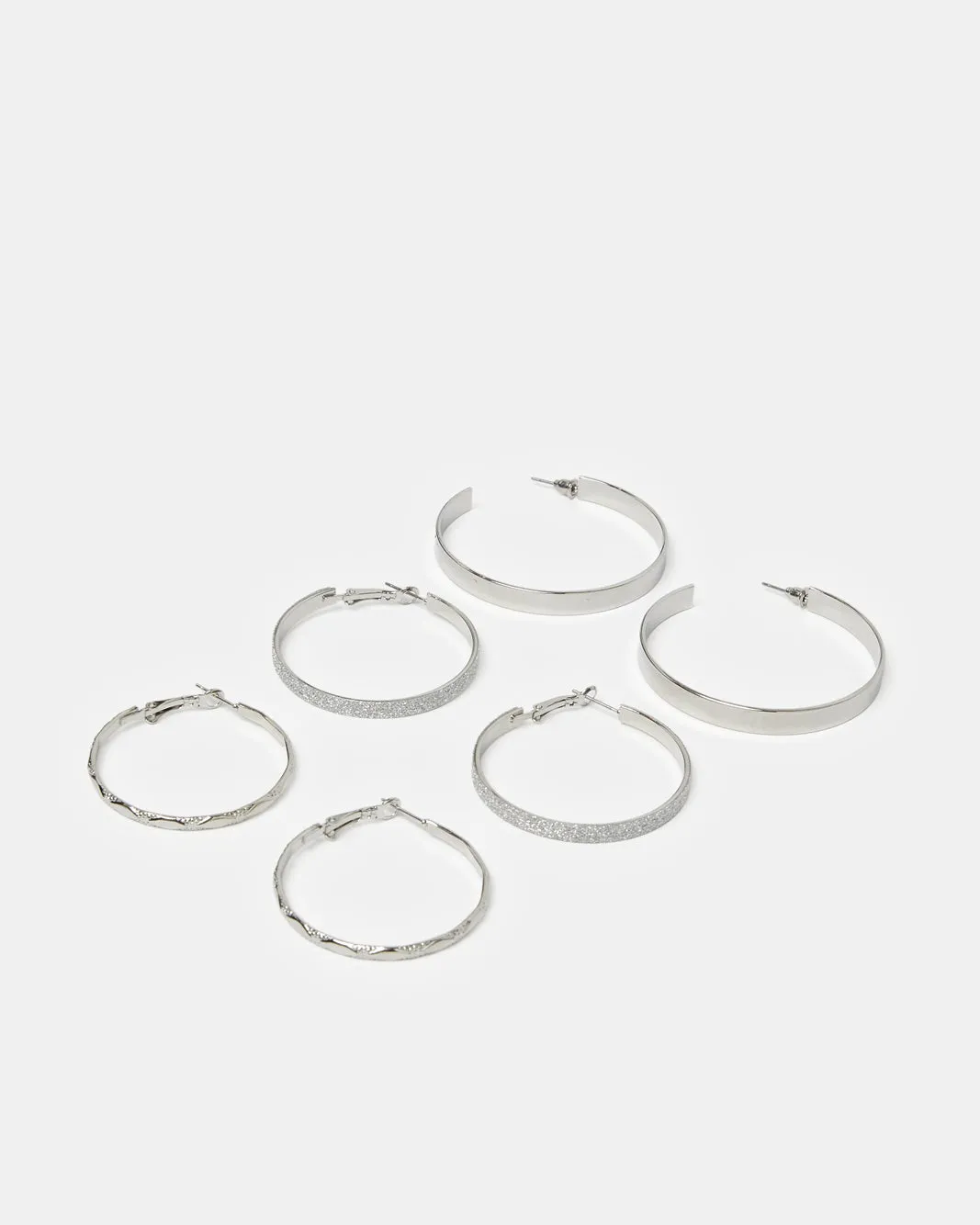 Women Silver Embellished Earring Set (3 Pairs) sold by Redtag product image thumbnail 2