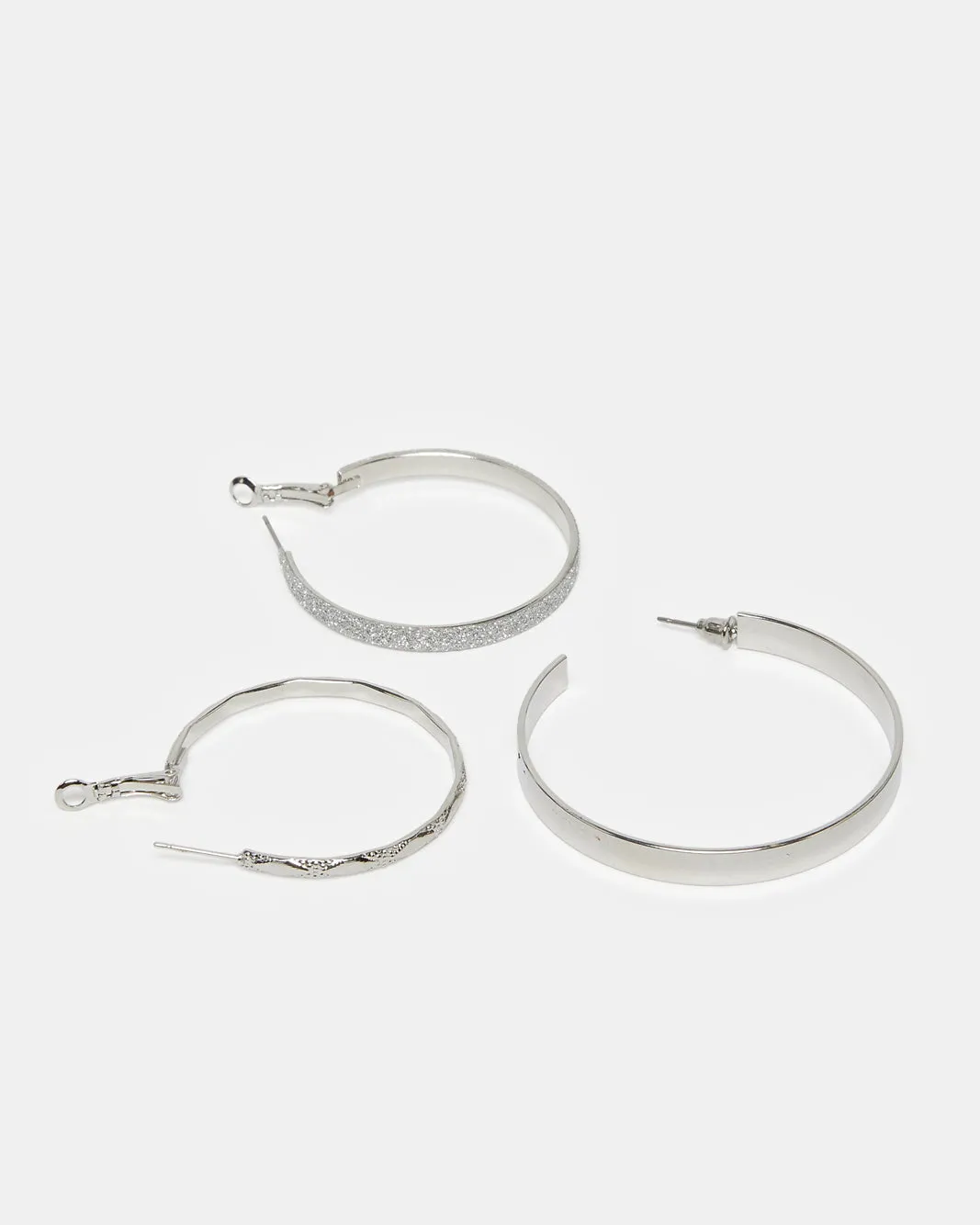 Women Silver Embellished Earring Set (3 Pairs) sold by Redtag product image thumbnail 3