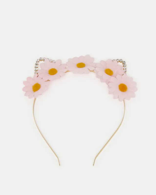 Girls Pink Floral Headband sold by Redtag