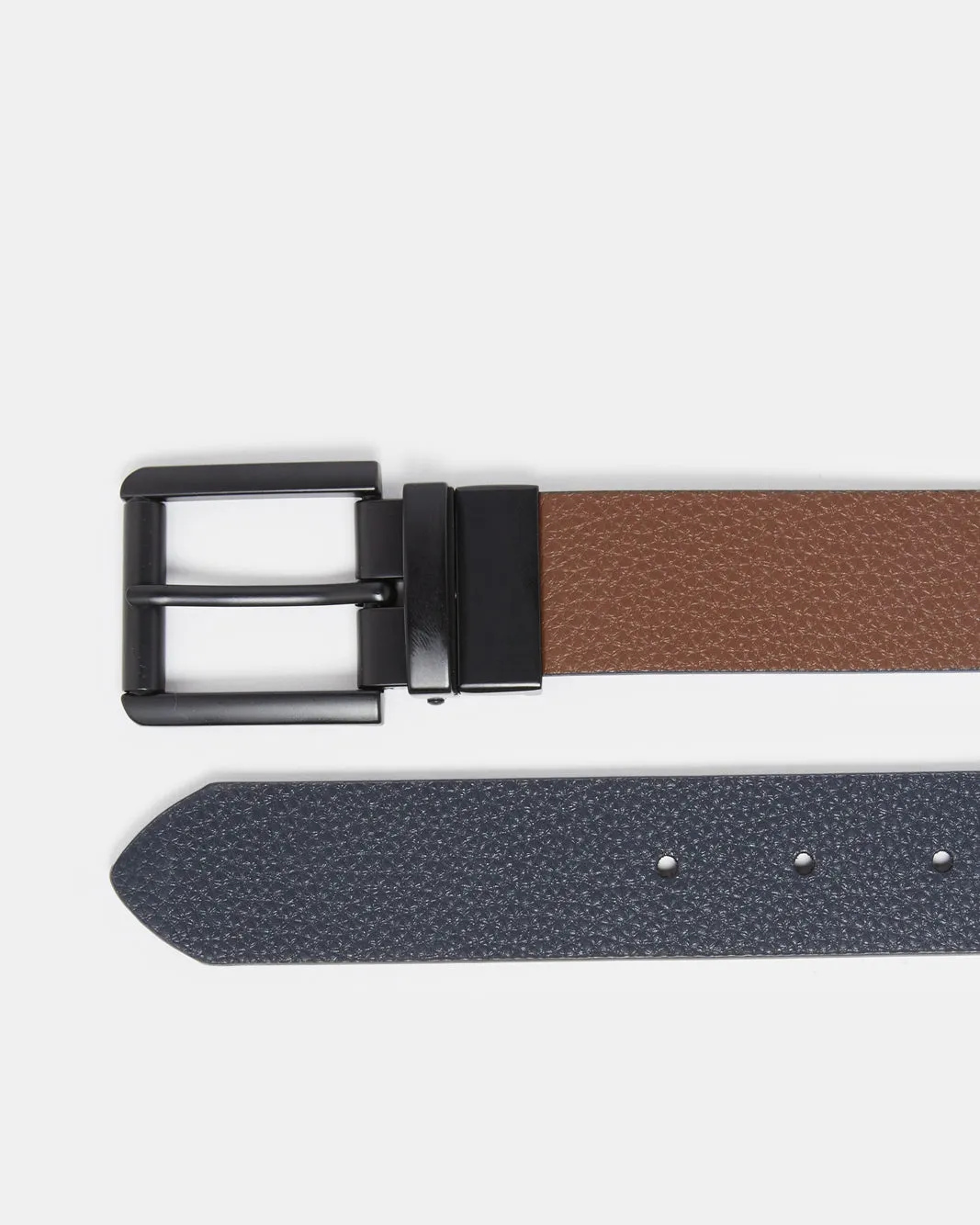 Men Tan And Navy Belt With Twist Buckle Navy sold by Redtag product image thumbnail 2