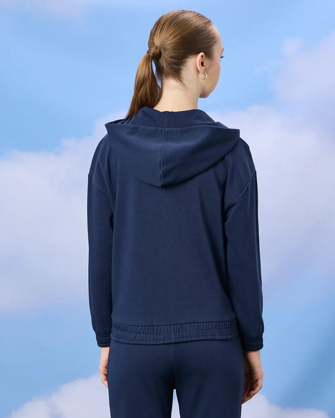 Senior Girls Navy Hooded Sweatshirt sold by Redtag product image thumbnail 3