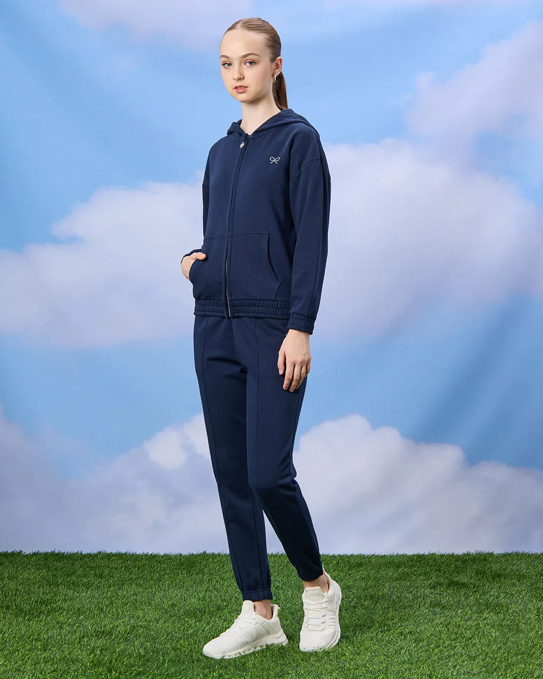 Senior Girls Navy Hooded Sweatshirt sold by Redtag product image thumbnail 2