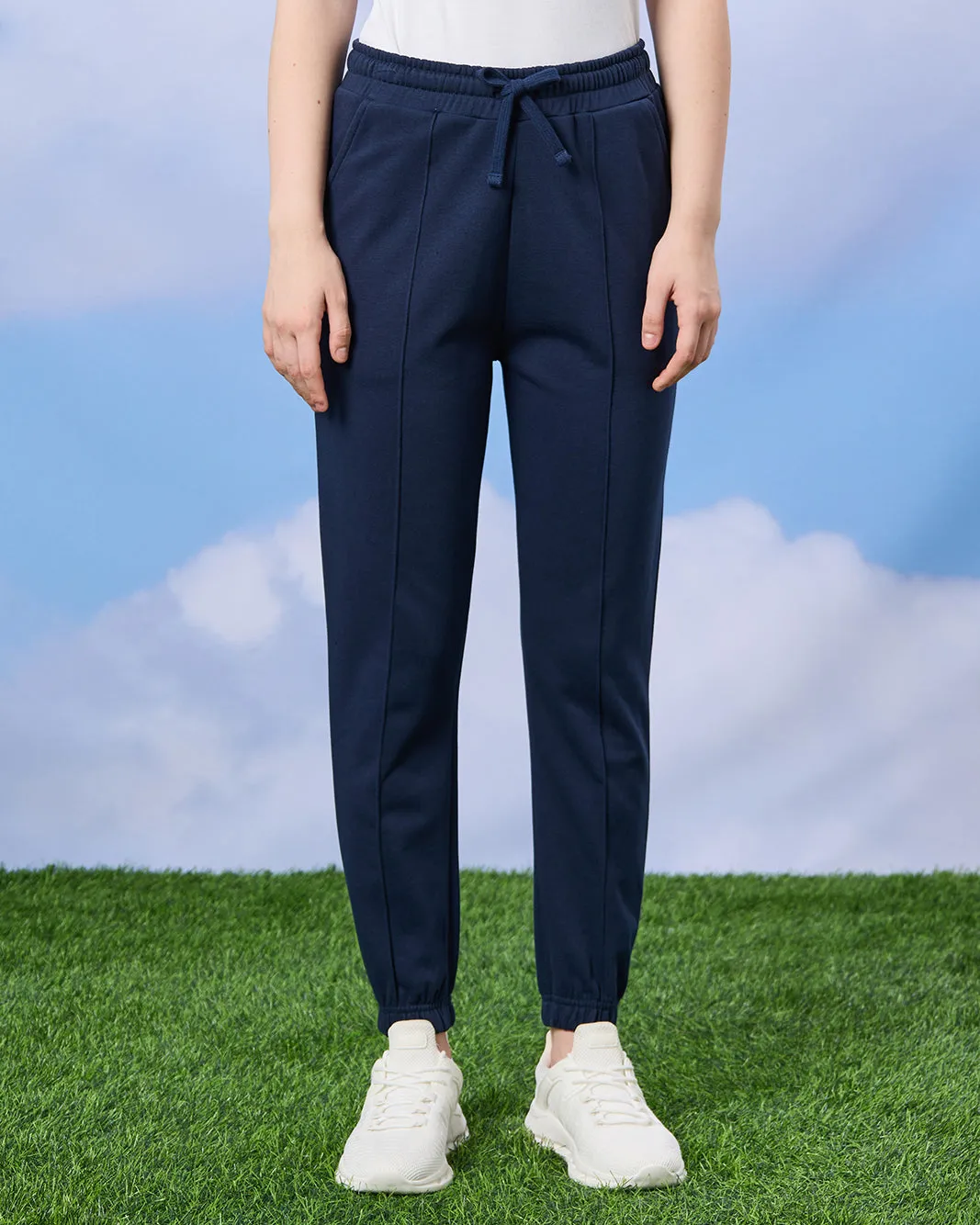 Senior Girls Navy Basic Track Pants sold by Redtag