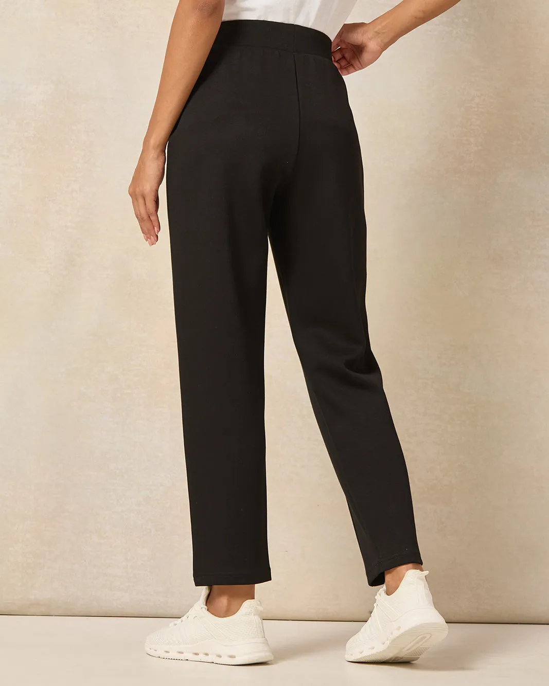 Women Black Solid Active Pants sold by Redtag product image thumbnail 3