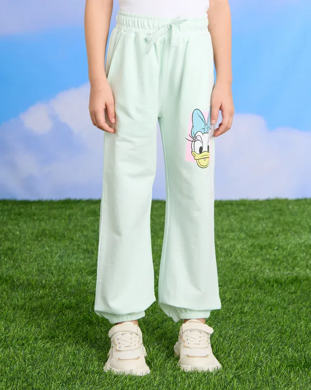 Girls Green Daisy Duck Embellishment Active Tracks Pants sold by Redtag