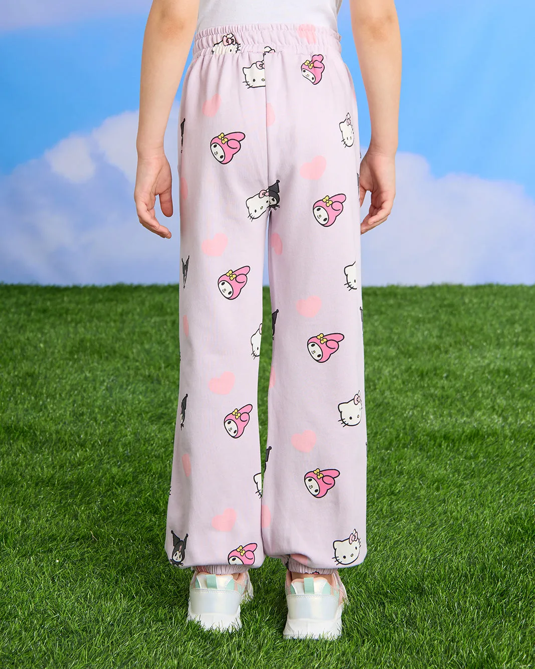 Girls Lilac Hello Kitty Print Active Tracks Pants sold by Redtag product image thumbnail 3
