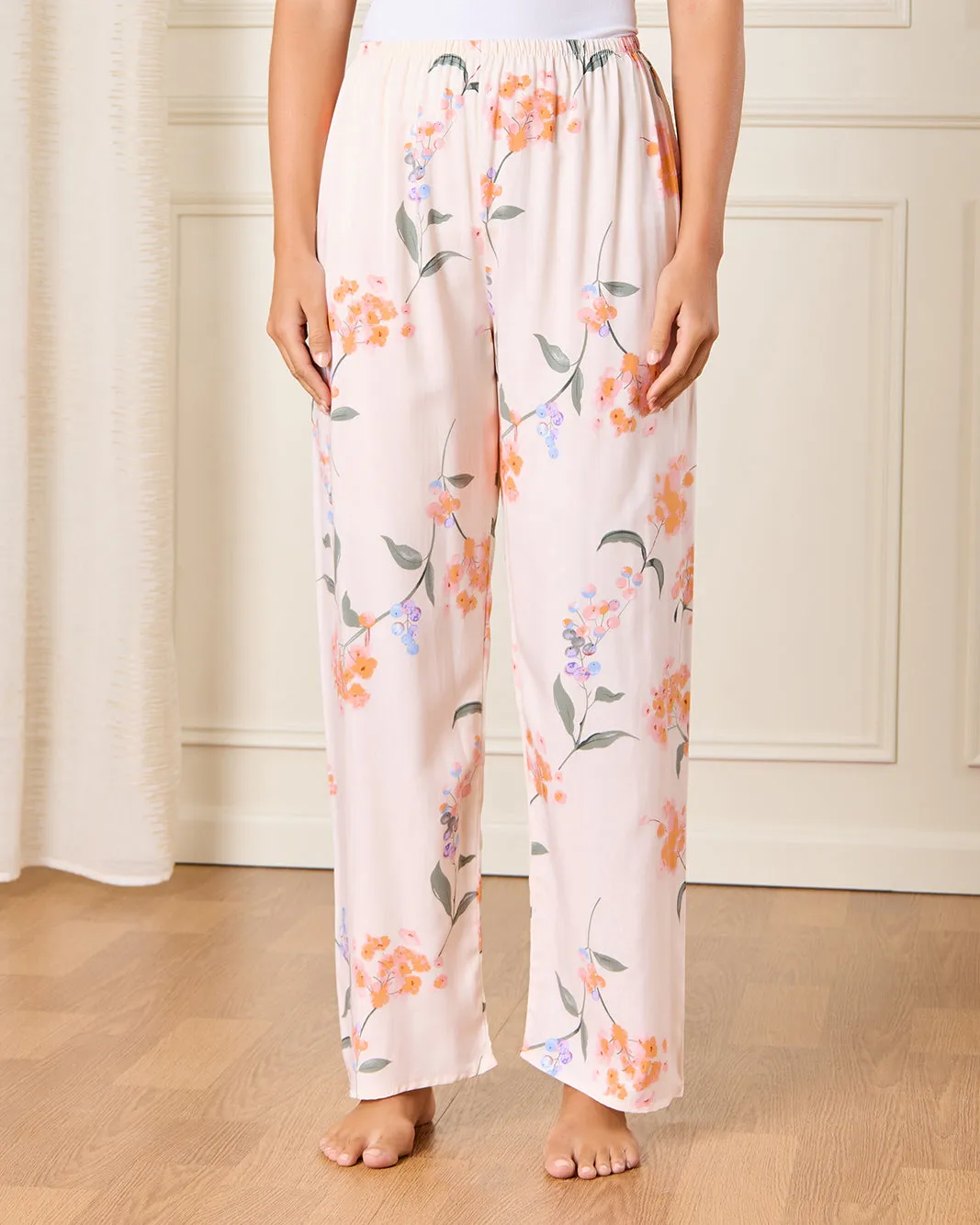 Women Cream Printed Pyjama Set (2 Piece) sold by Redtag product image thumbnail 3