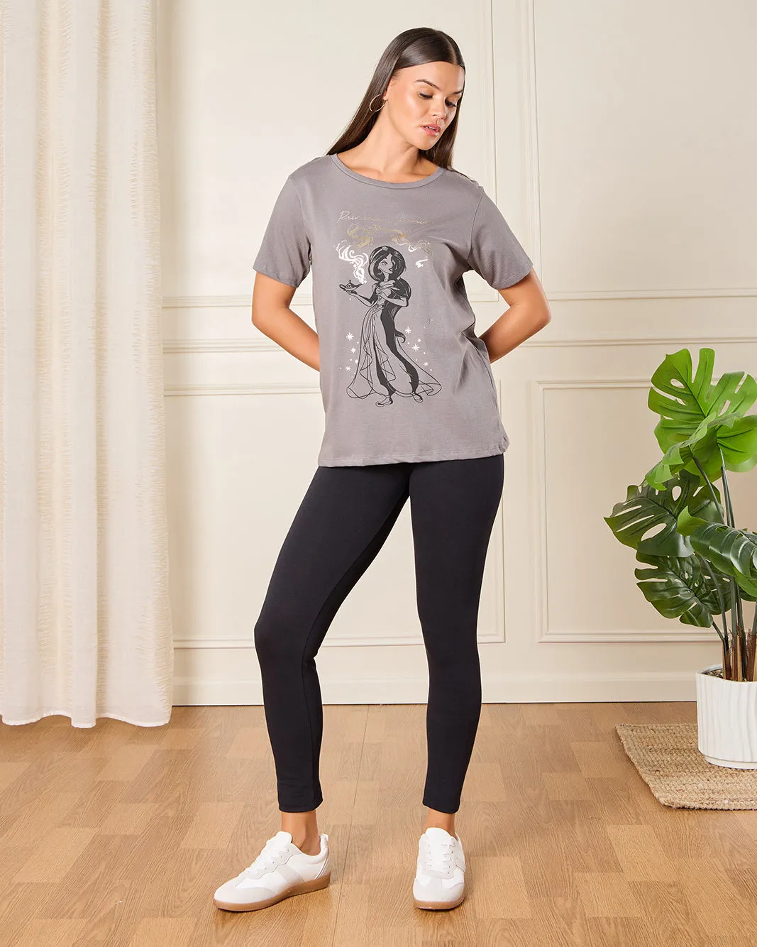 Women Grey Jasmine Printed T-Shirt sold by Redtag product image thumbnail 2