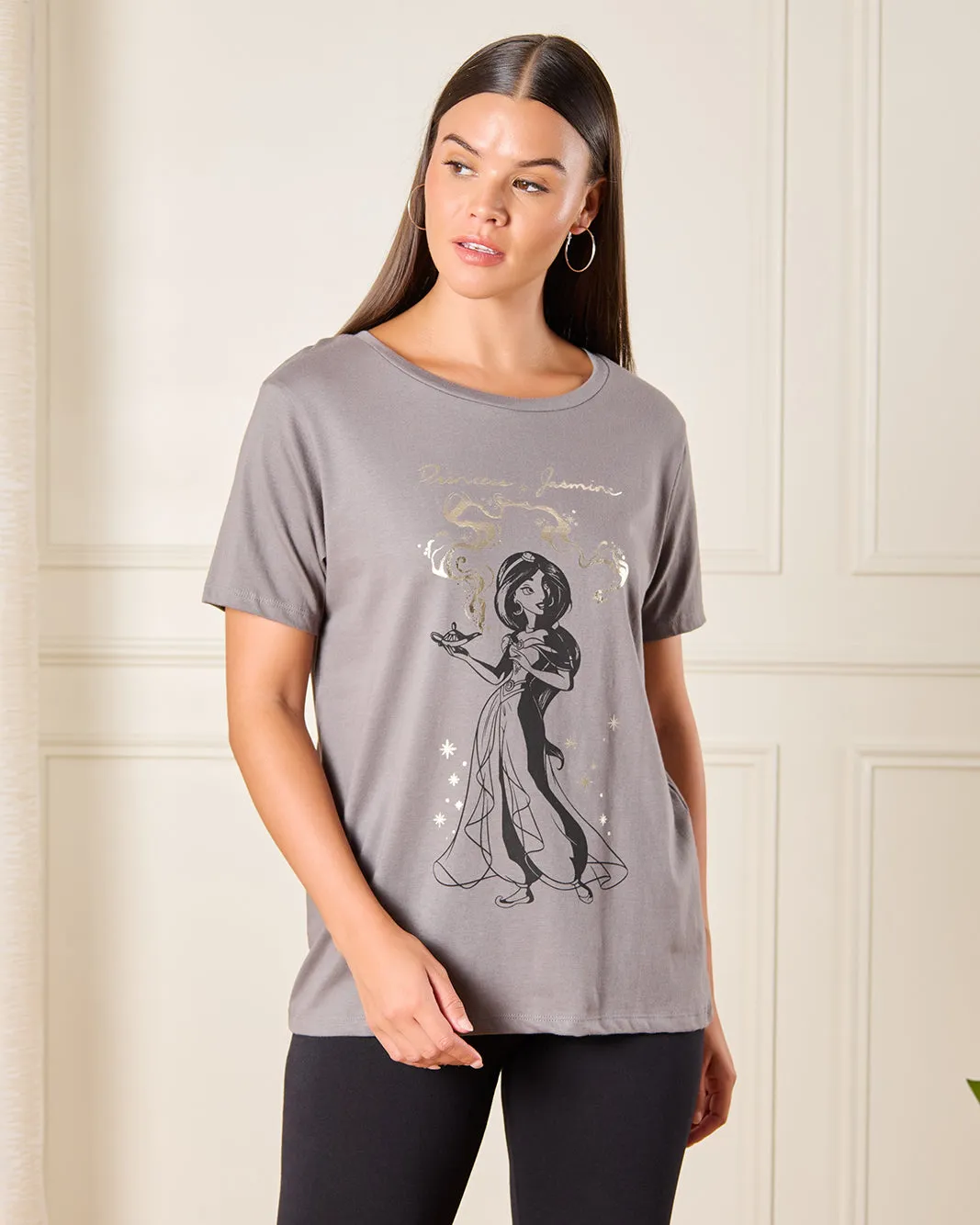 Women Grey Jasmine Printed T-Shirt sold by Redtag