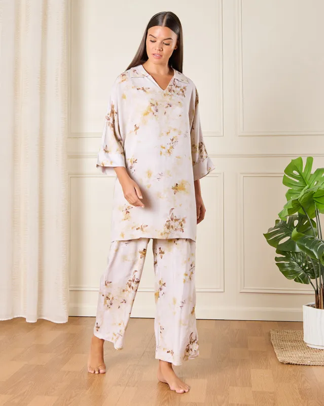 Women Ecru Floral Print Pyjama Set (2 Piece) sold by Redtag