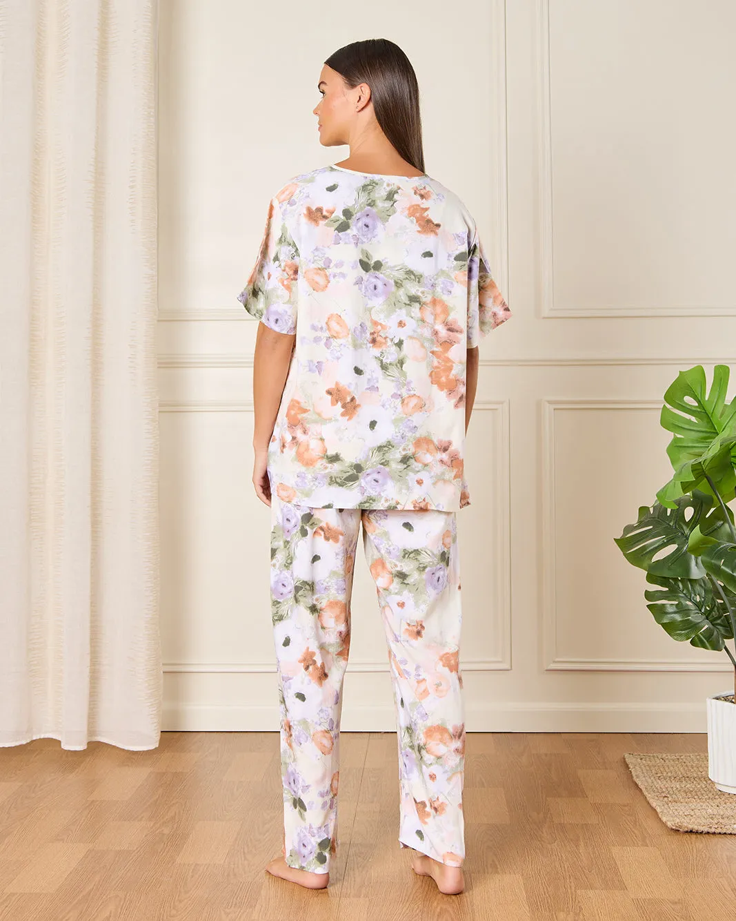 Women White Floral Print Pyjama Set (2 Piece) sold by Redtag product image thumbnail 4
