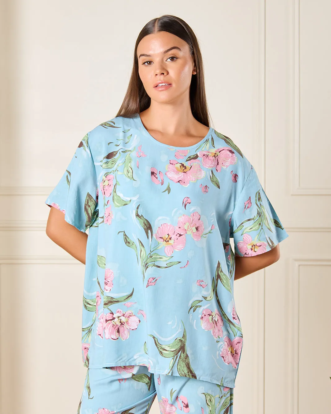 Women Blue Floral Print Pyjama Set (2 Piece) sold by Redtag product image thumbnail 2