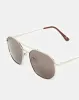 Men Black And Silver Hexagonal Sunglasses sold by Redtag
