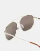 Men Black And Silver Hexagonal Sunglasses sold by Redtag