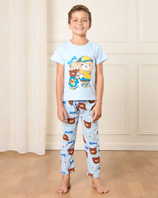 Boys Blue Bears Print Pyjama Set (2 Piece) sold by Redtag