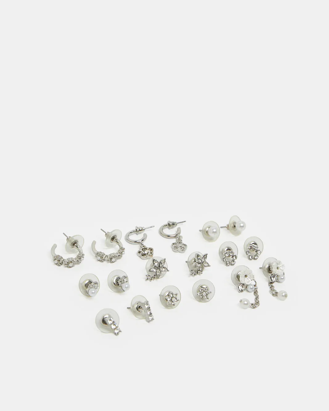 Women Silver Embellished Earring Set (9 Pairs) sold by Redtag product image thumbnail 2