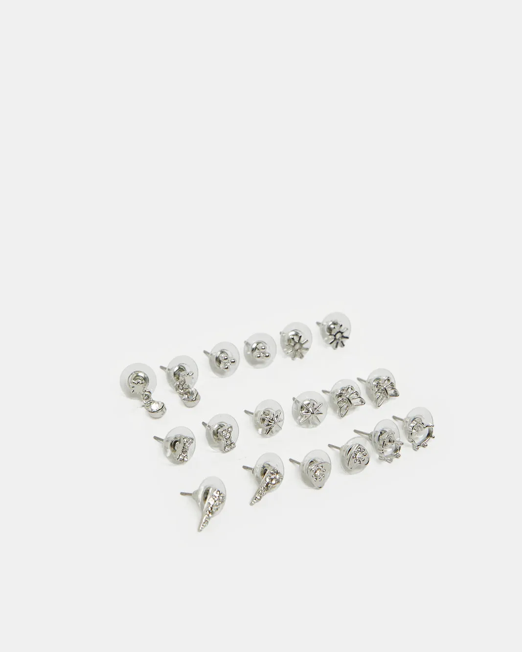 Women Silver Embellished Earring Set (9 Pairs) sold by Redtag product image thumbnail 2