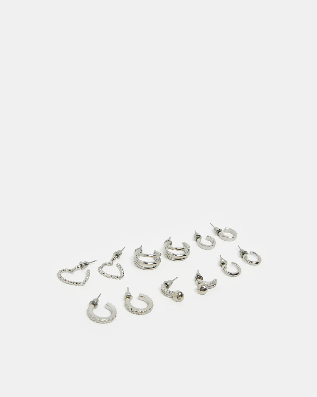 Women Silver Embellished Earring Set (6 Pairs) sold by Redtag product image thumbnail 2