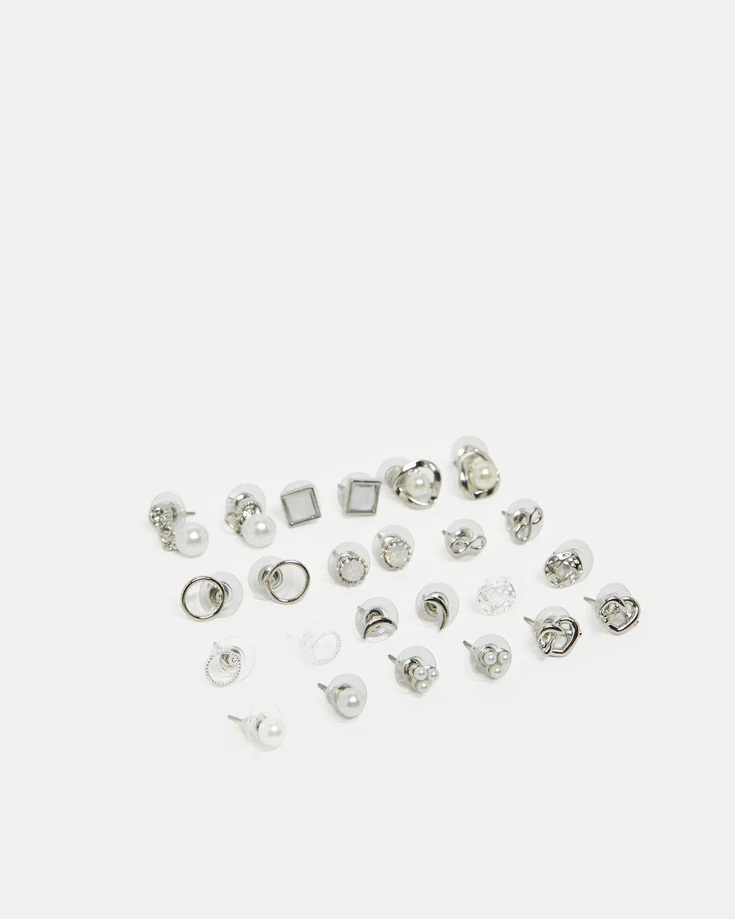 Women Silver Embellished Earring Set (12 Pairs) sold by Redtag product image thumbnail 2