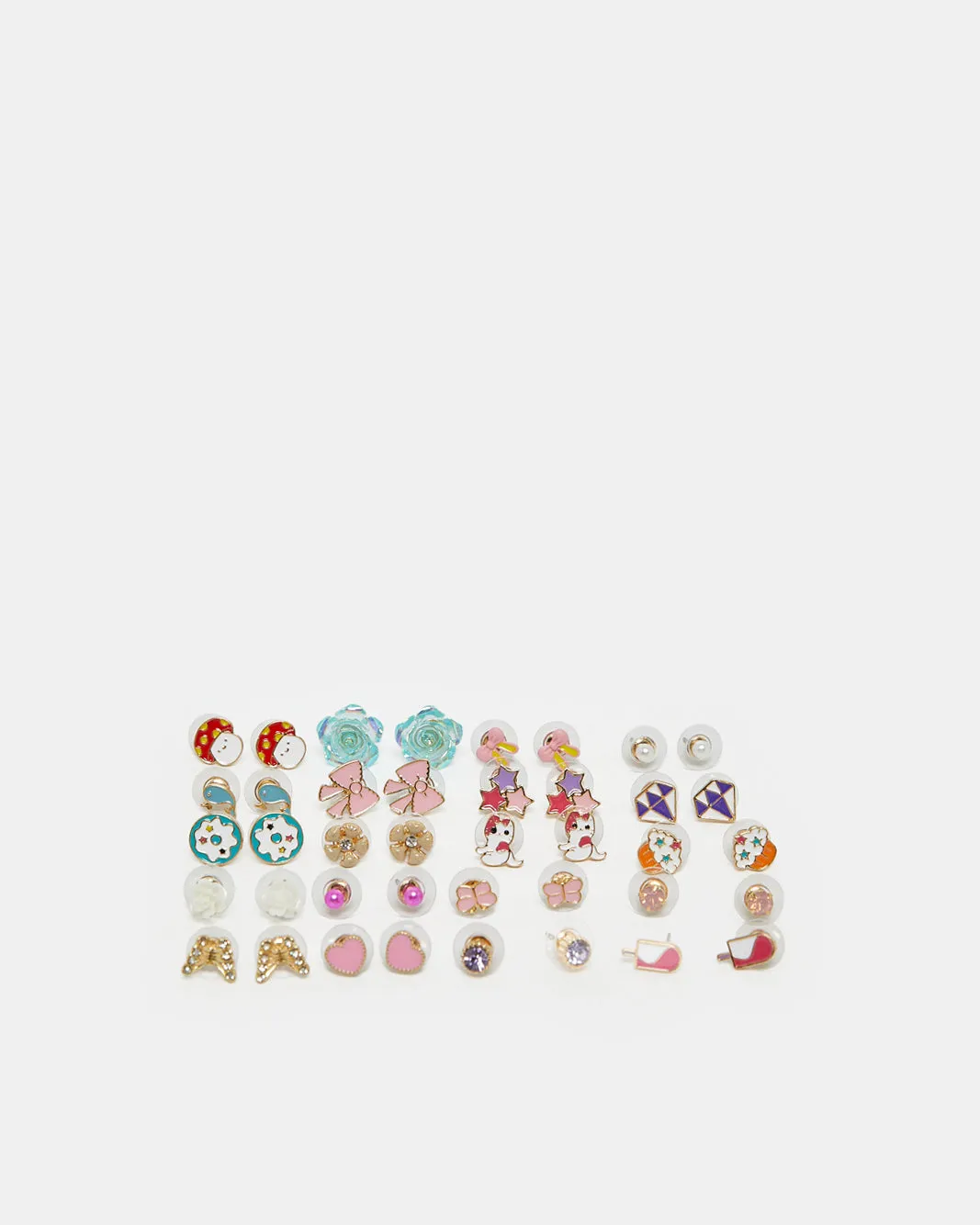 Girls Assorted Embellished Studs (20 Pairs) sold by Redtag