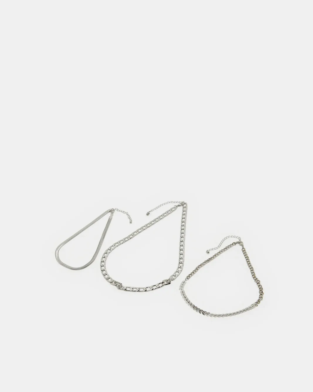 Women Silver Embellished Necklace Set (Pack of 3) sold by Redtag