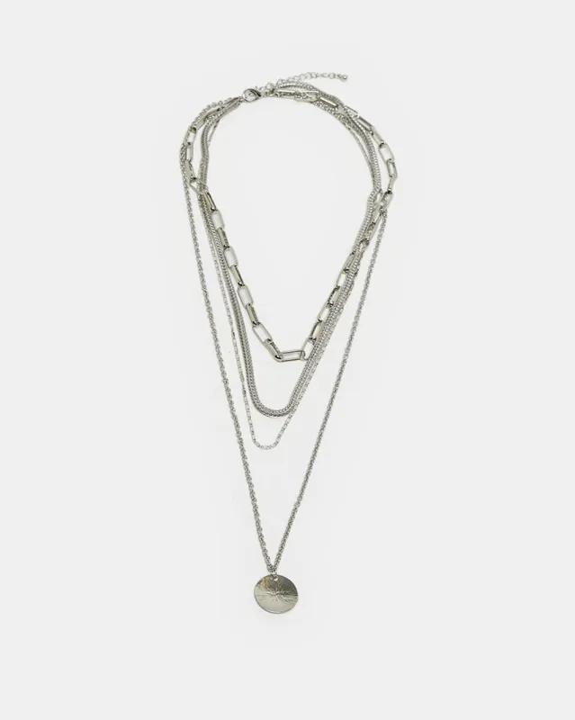 Women Silver Embellished Necklace sold by Redtag