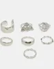 Women Silver Embellished Rings Set (Pack of 7) sold by Redtag